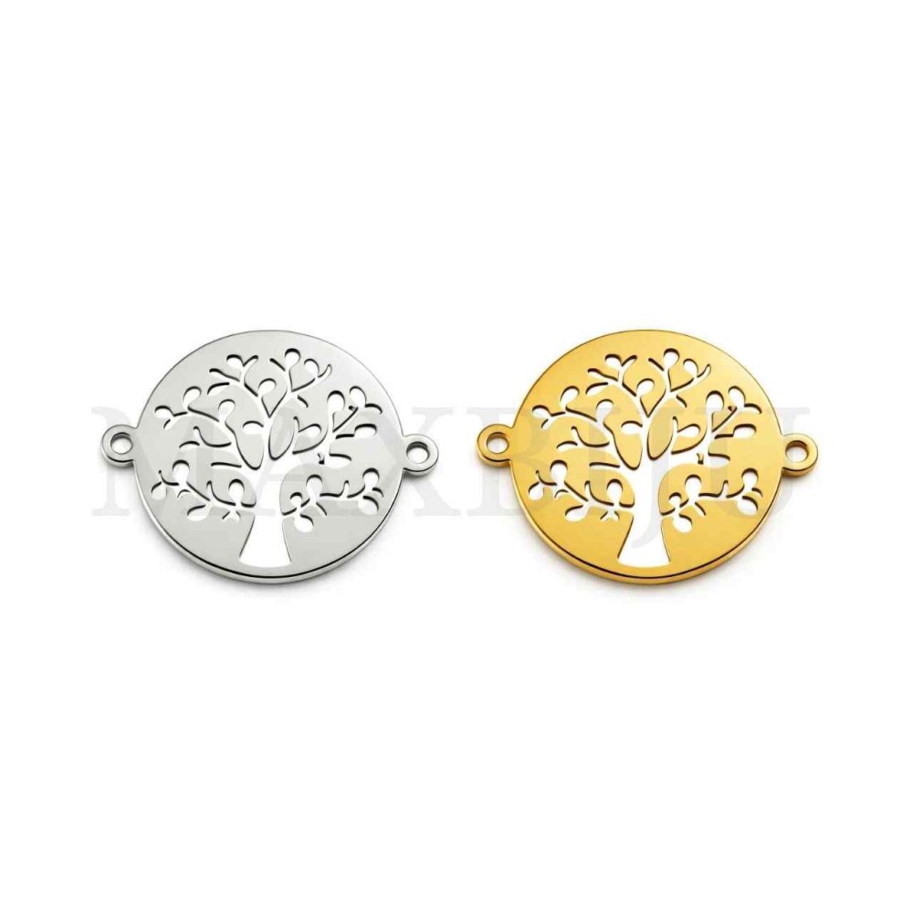 Stainless Steel Tree Pendant 19x15mm