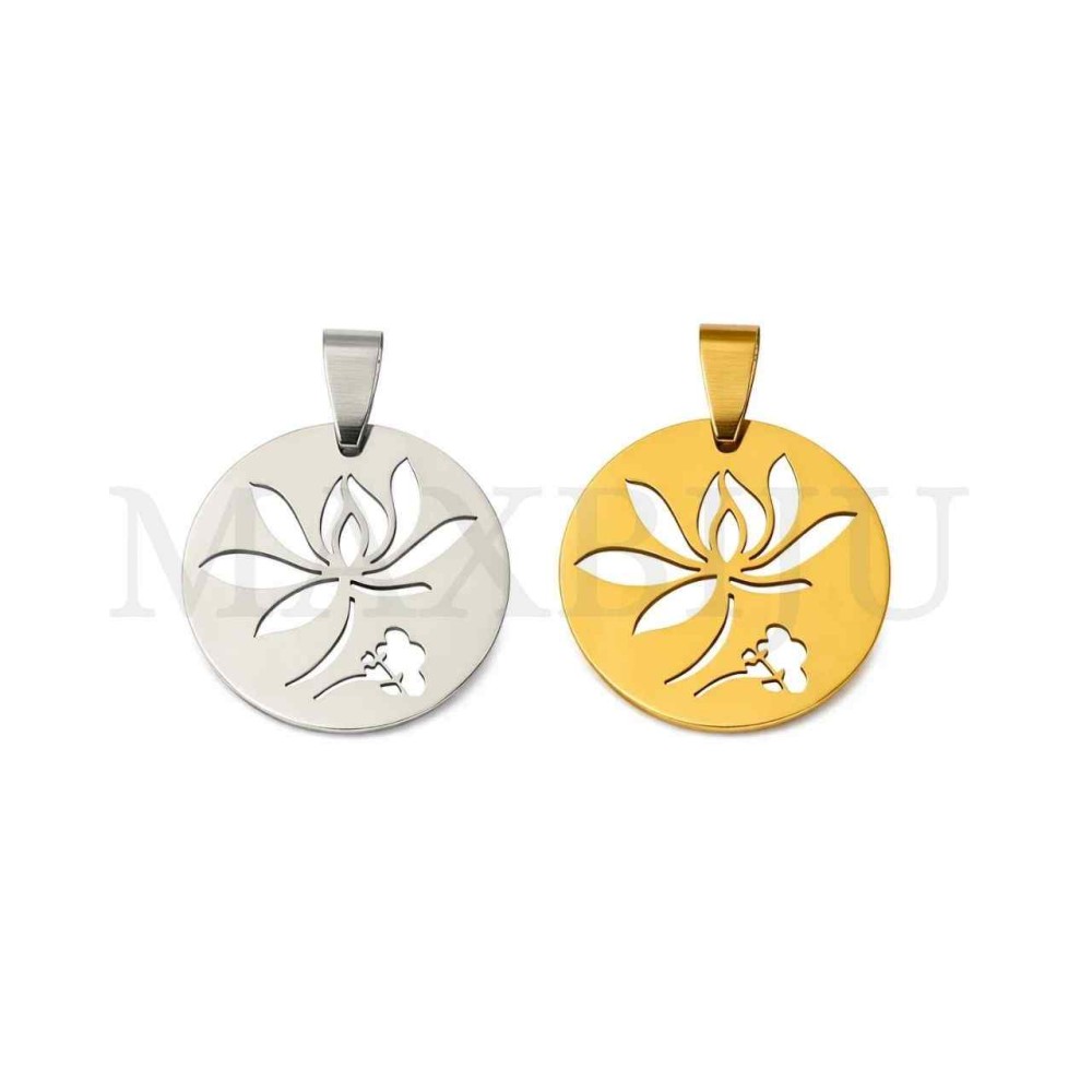 Stainless Steel Flower Pendant 25mm