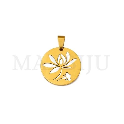 Stainless Steel Flower Pendant 25mm