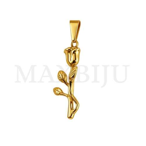 Stainless Steel Rose Pendant 10x30mm