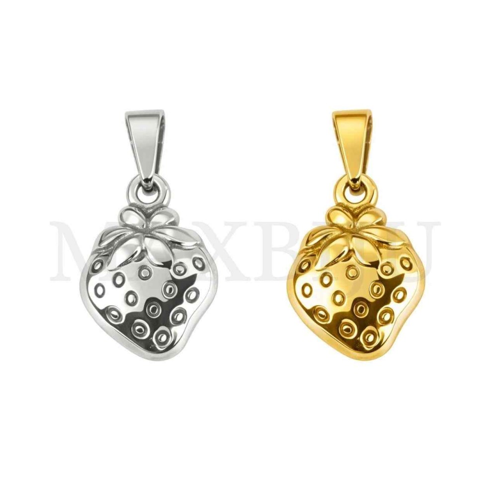 Stainless Steel Strawberry Pendant 12x17mm