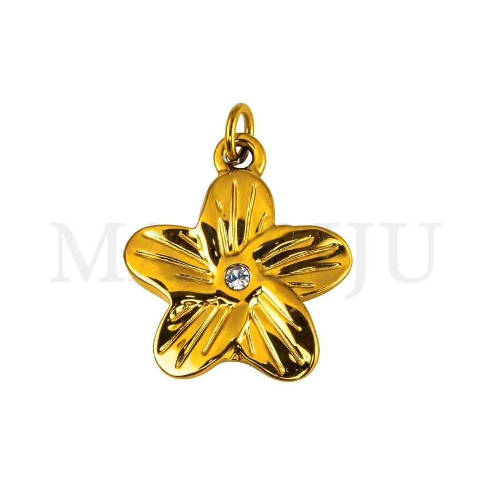 Stainless Steel Flower Pendant 15x17mm