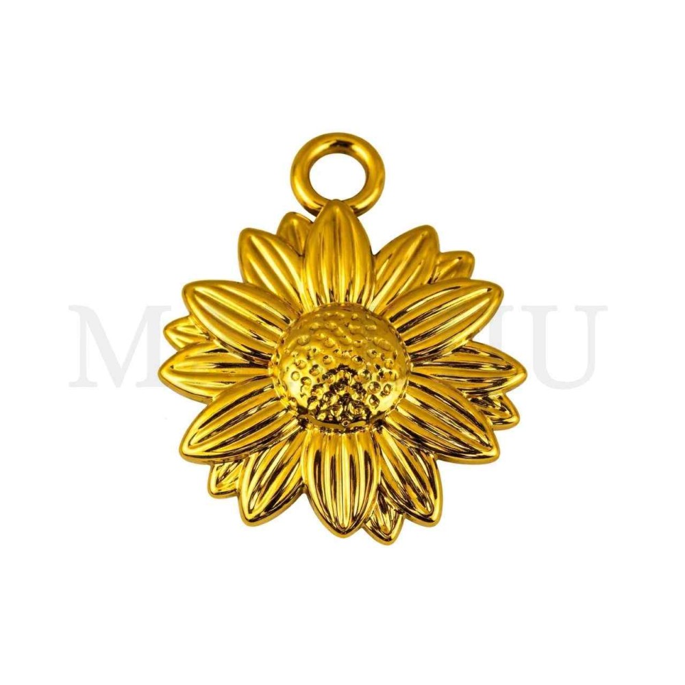 Stainless Steel Flower Pendant 15x17mm