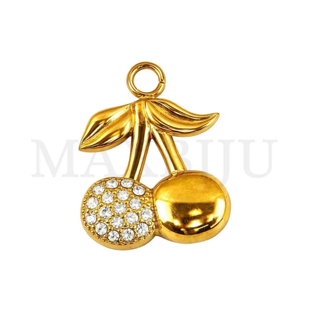 Stainless Steel Cherry Pendant 15x19mm