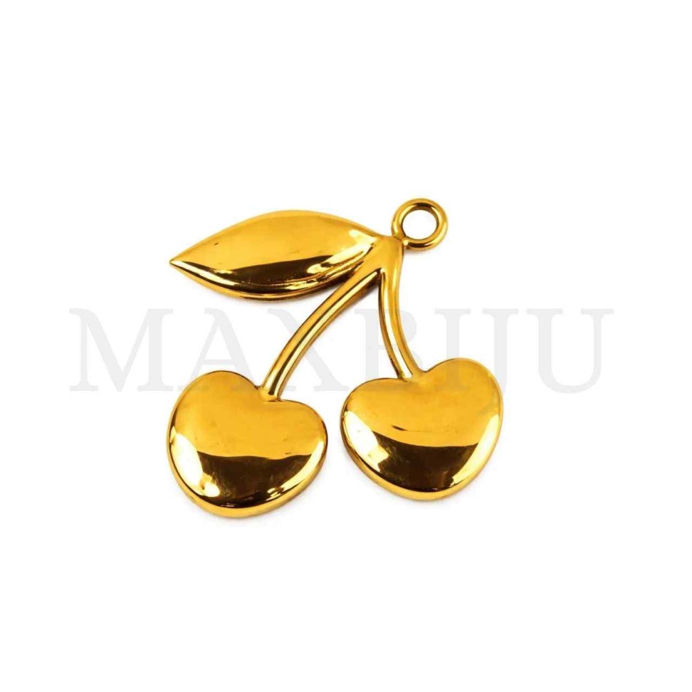 Stainless Steel Cherry Pendant 16x17mm