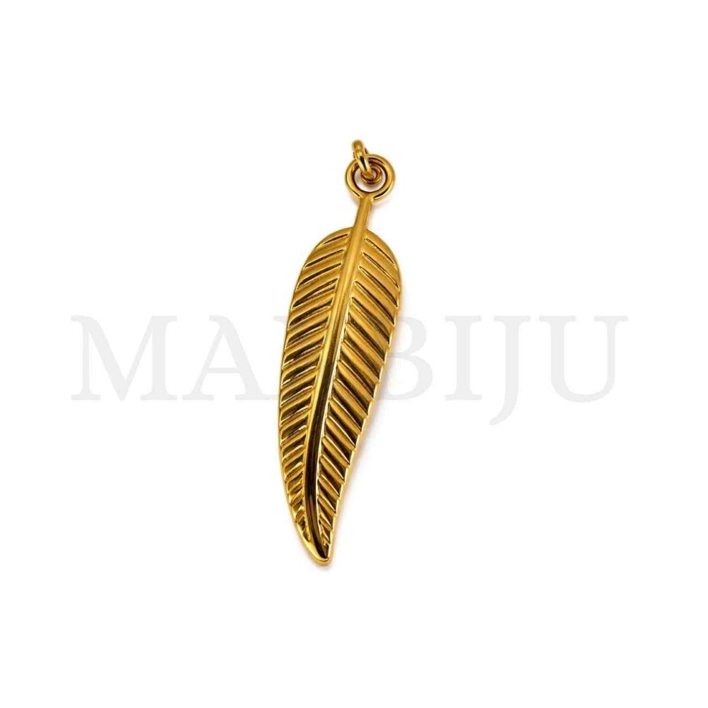 Stainless Steel Leaf Pendant 9x35mm