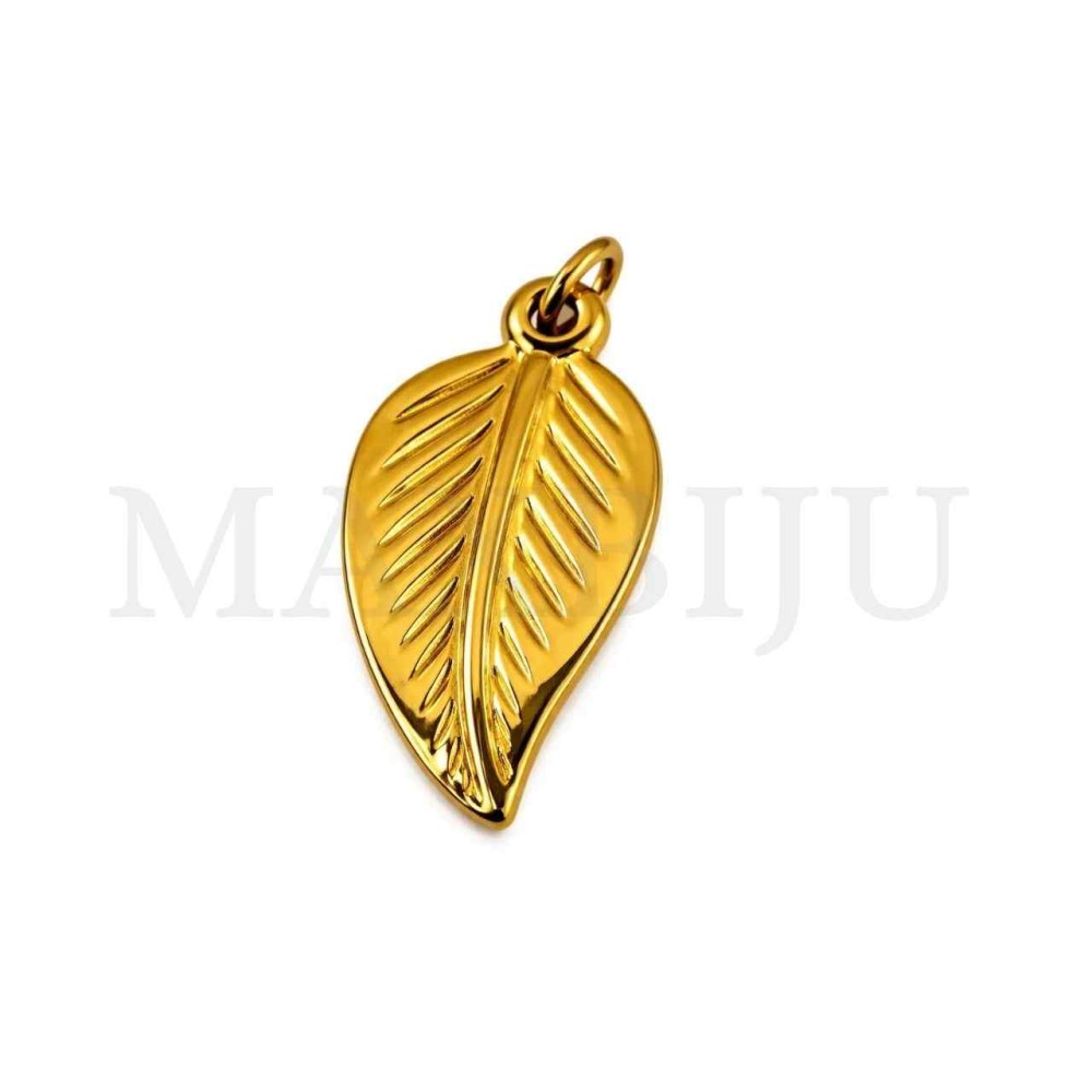 Stainless Steel Leaf Pendant 11x20mm