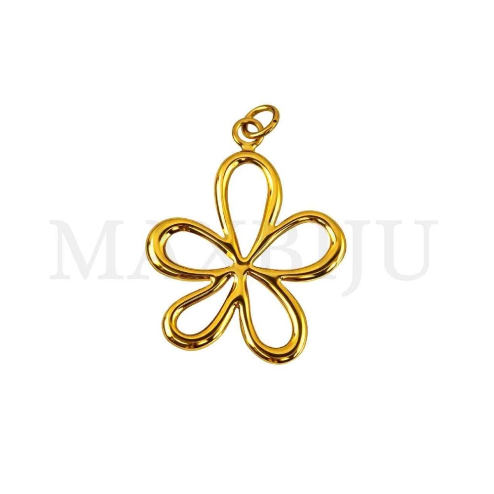 Stainless Steel Flower Pendant 19x24mm