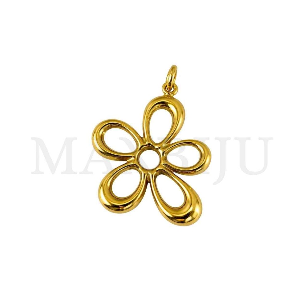 Stainless Steel Flower Pendant 22x28mm