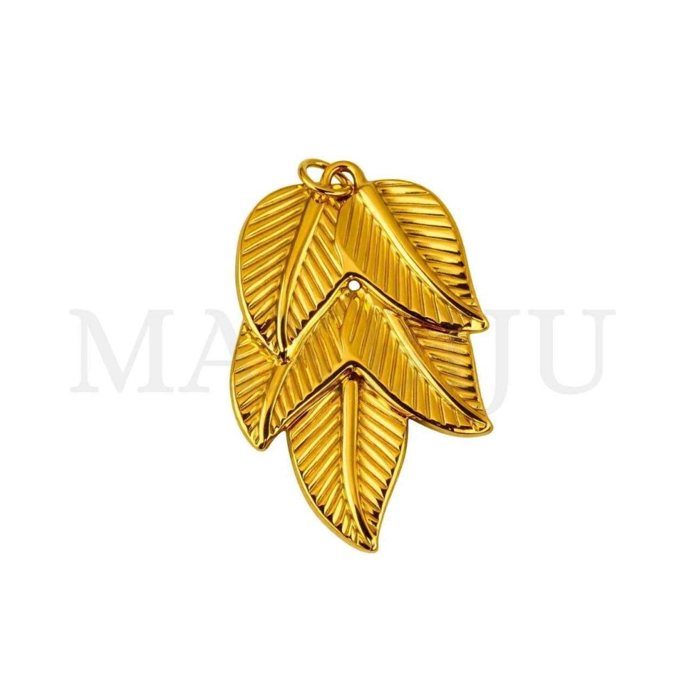 Stainless Steel Leaf Pendant 24x37mm