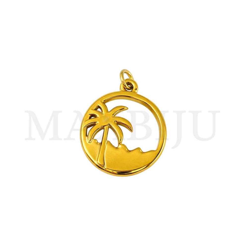 Stainless Steel Palm Tree Pendant 16mm