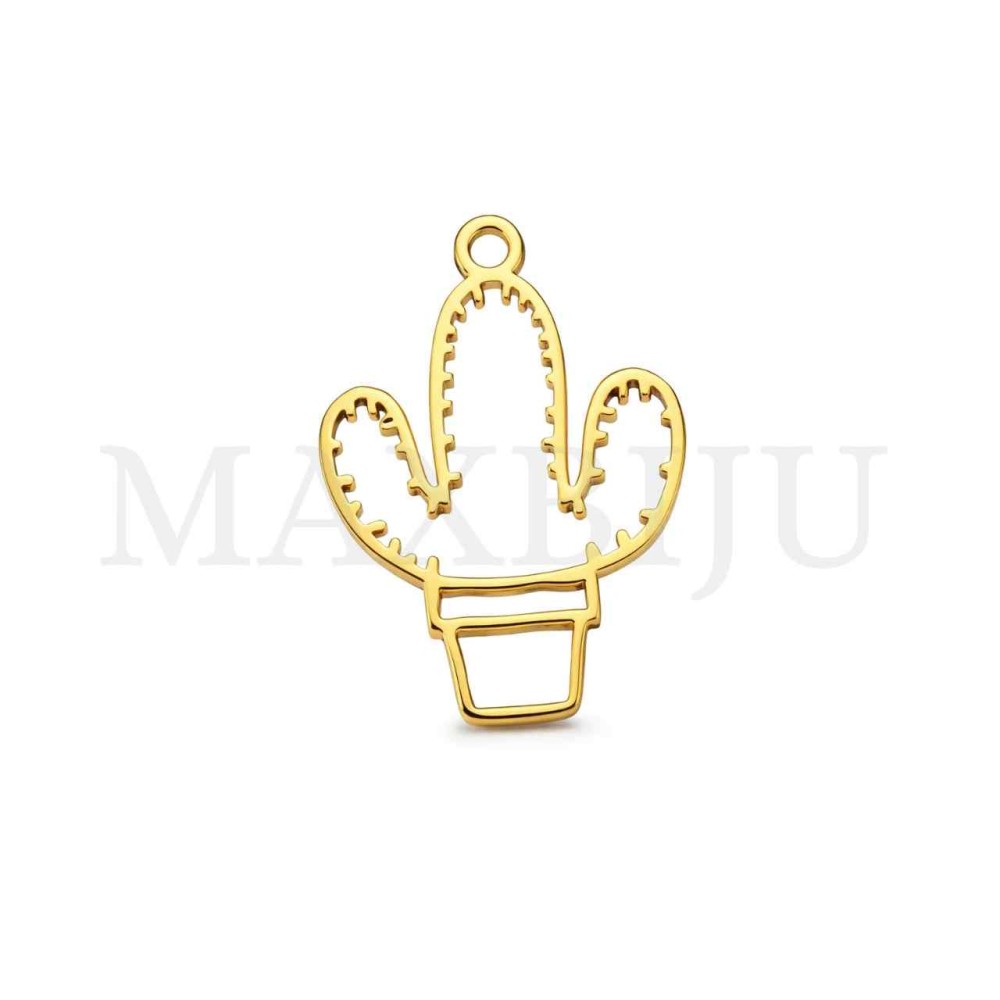 Stainless Steel Cactus Pendant 14x21mm