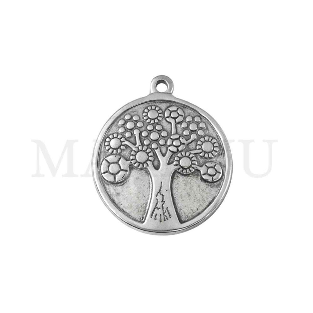 Stainless Steel  Tree Pendant 25mm