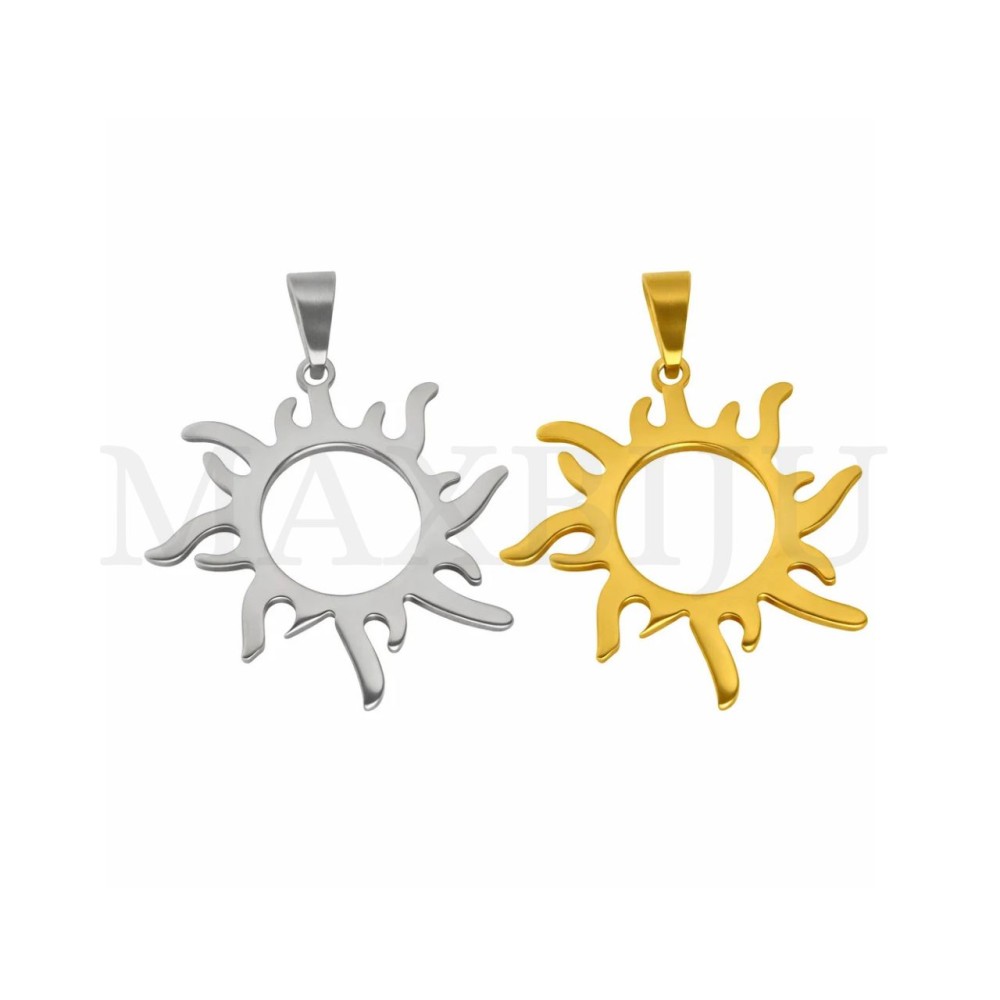 Stainless Steel Sun Pendant 26x26mm
