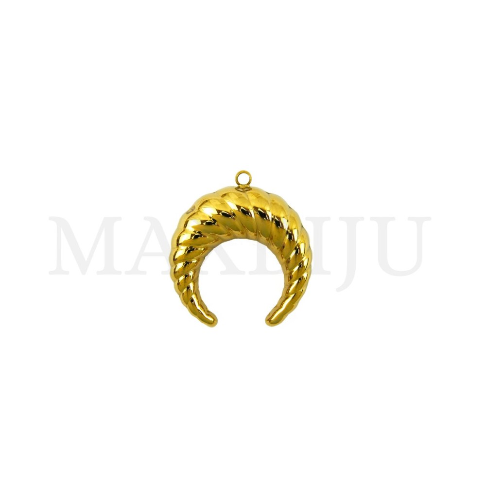 Stainless Steel Moon Pendant 25x28mm.