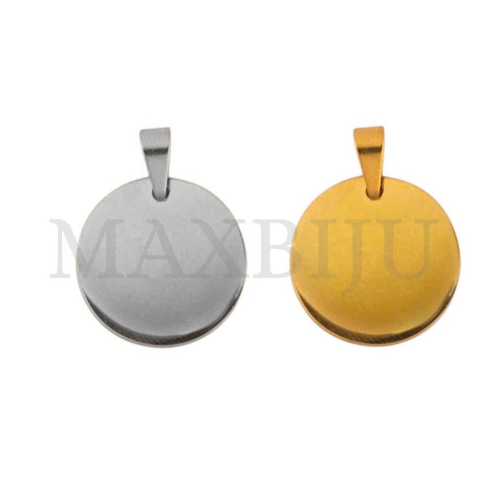 Stainless Steel Round Medal Pendant 20mm