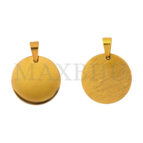 Stainless Steel Round Medal Pendant 20mm