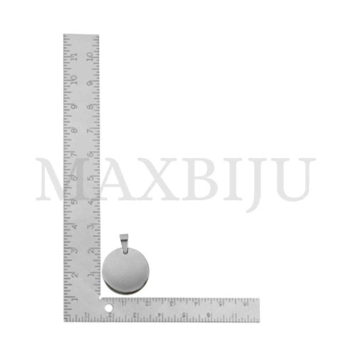 Stainless Steel Round Medal Pendant 20mm