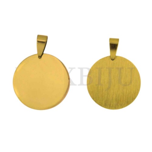Stainless Steel Round Medal Pendant 25mm