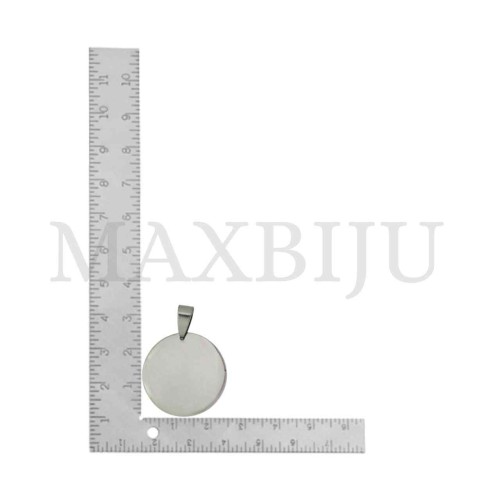Stainless Steel Round Medal Pendant 25mm