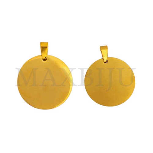 Stainless Steel Round Medal Pendant 30mm