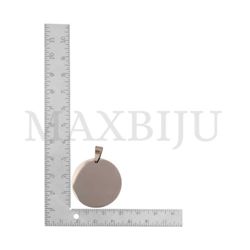 Stainless Steel Round Medal Pendant 30mm
