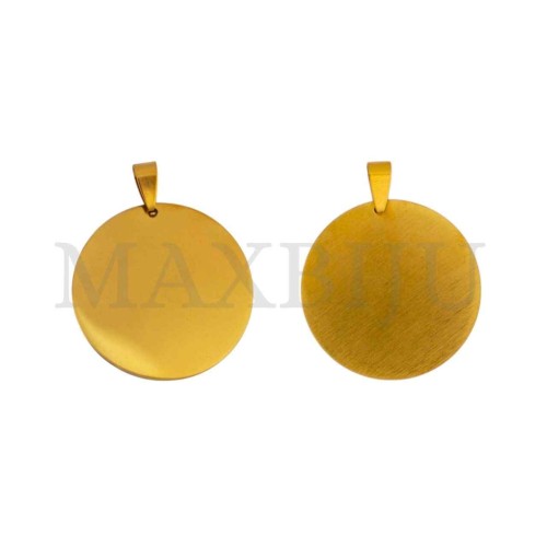 Stainless Steel Round Medal Pendant 35mm