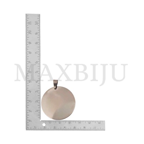 Stainless Steel Round Medal Pendant 35mm
