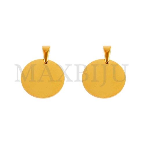 Stainless Steel Round Medal Pendant 25mm