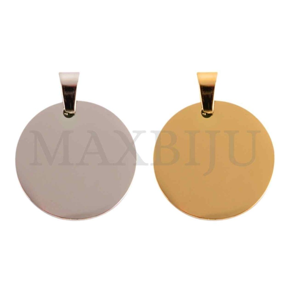 Stainless Steel Round Medal Pendant 20mm