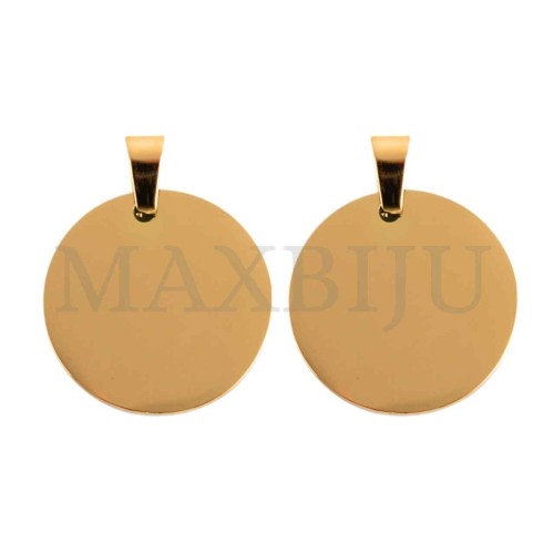 Stainless Steel Round Medal Pendant 20mm