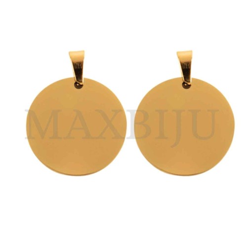 Stainless Steel Round Medal Pendant 25mm