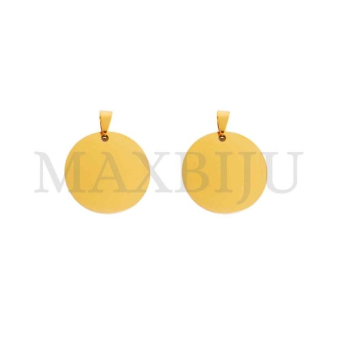 Stainless Steel Round Medal Pendant 30mm