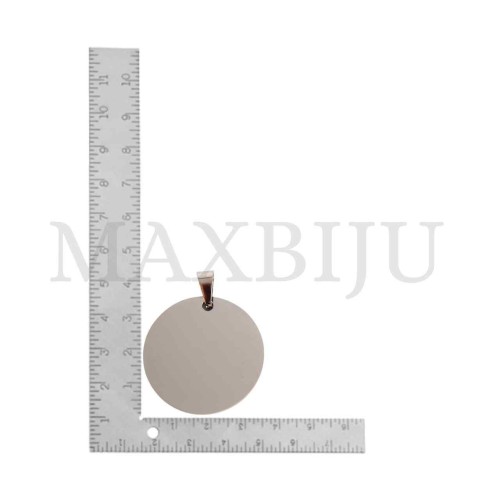 Stainless Steel Round Medal Pendant 35mm