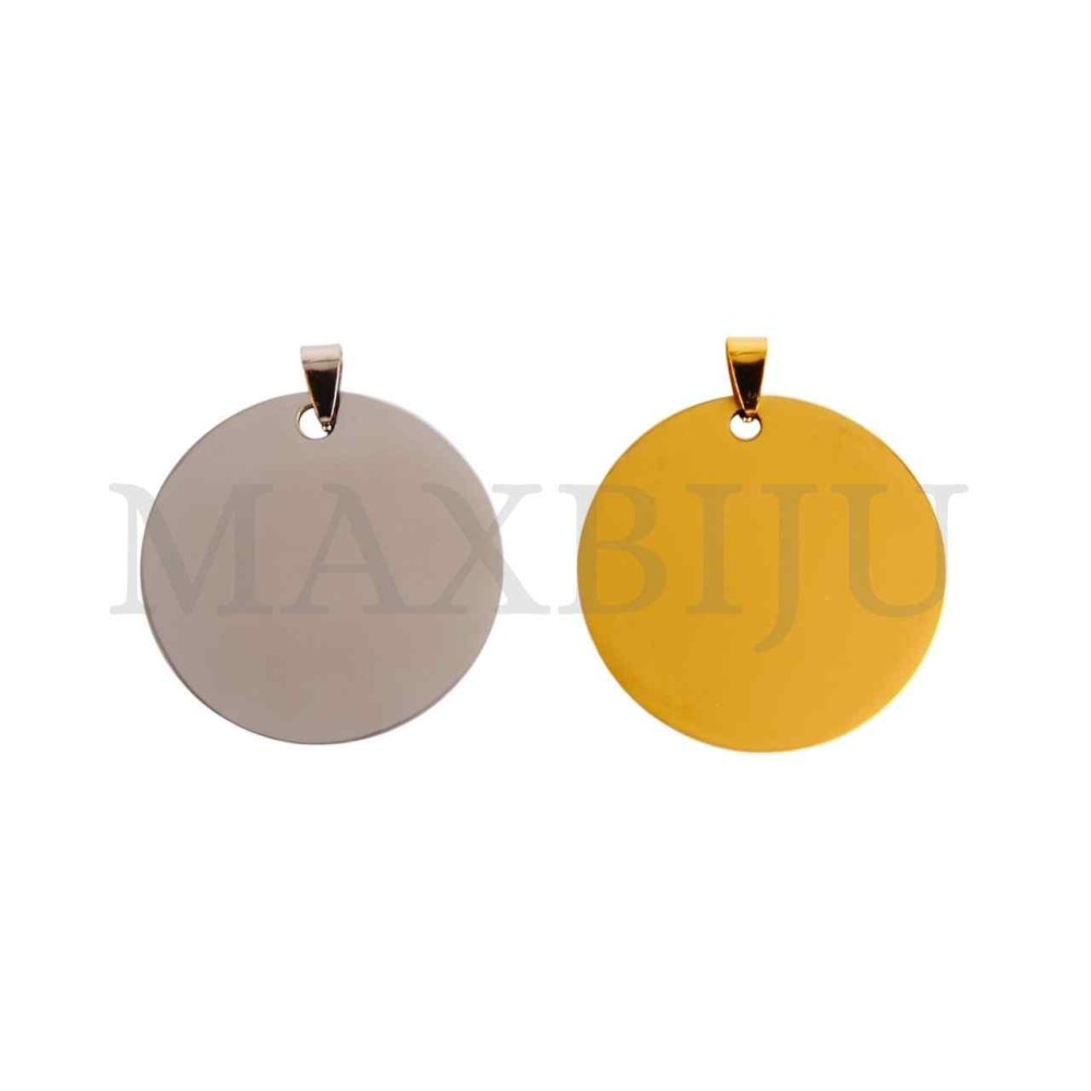 Stainless Steel Round Medal Pendant 40mm