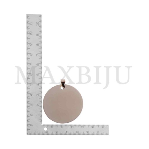 Stainless Steel Round Medal Pendant 40mm