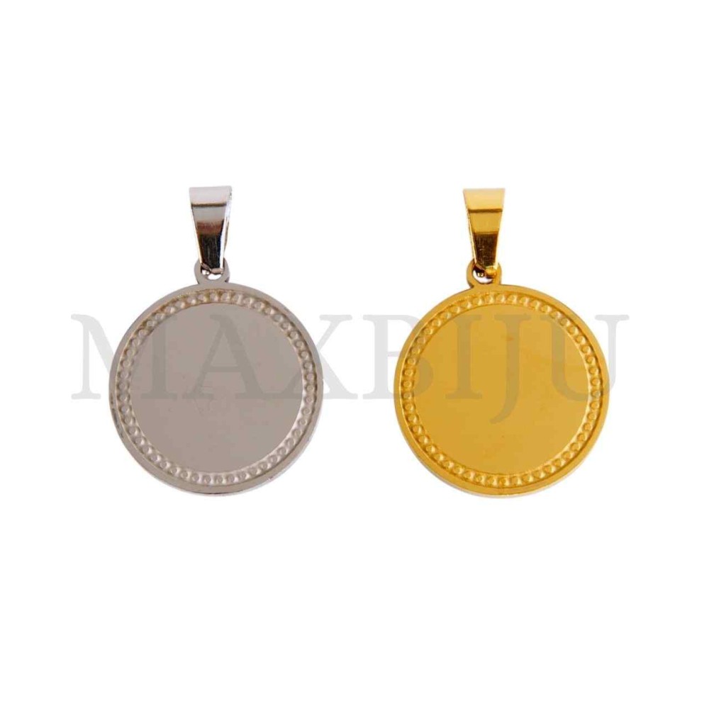 Stainless Steel Round Medal Pendant 20mm