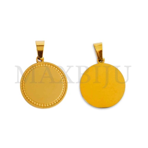 Stainless Steel Round Medal Pendant 20mm