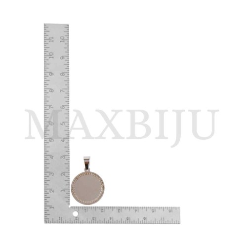 Stainless Steel Round Medal Pendant 20mm