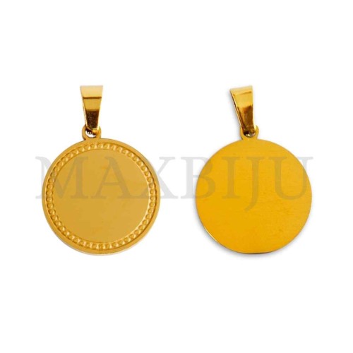 Stainless Steel Round Medal Pendant 25mm