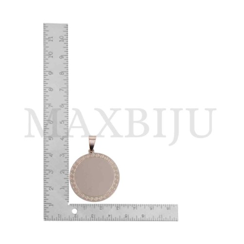 Stainless Steel Round Medal Pendant 30mm