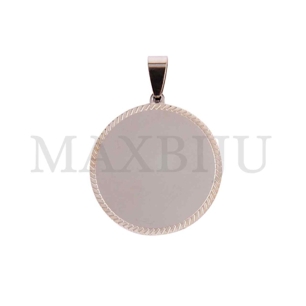 Stainless Steel Round Medal Pendant 30mm