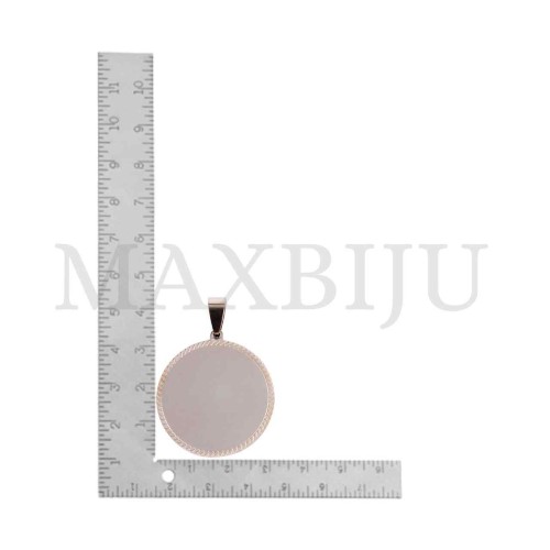 Stainless Steel Round Medal Pendant 30mm