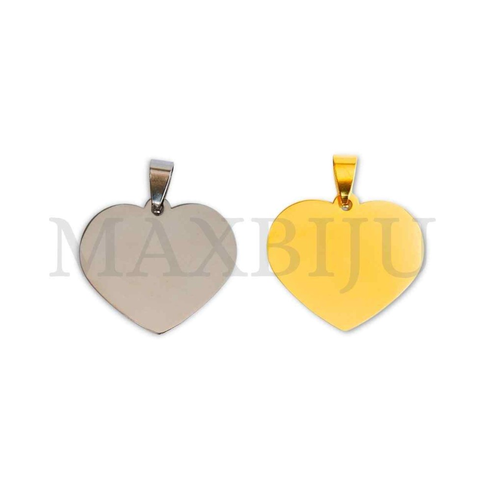 Stainless Steel Heart Medal Pendant 30x26mm