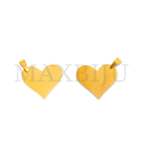 Stainless Steel Heart Medal Pendant 31x26mm