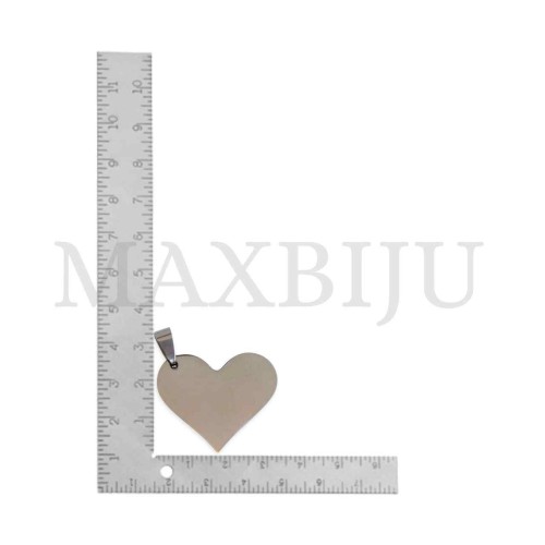 Stainless Steel Heart Medal Pendant 31x26mm