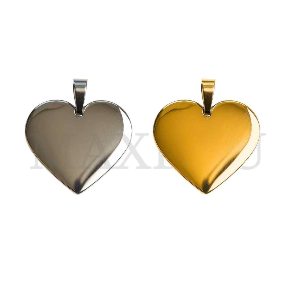 Stainless Steel Heart Medal Pendant 25x23mm