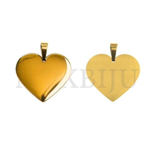 Stainless Steel Heart Medal Pendant 25x23mm