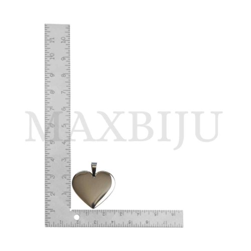 Stainless Steel Heart Medal Pendant 25x23mm