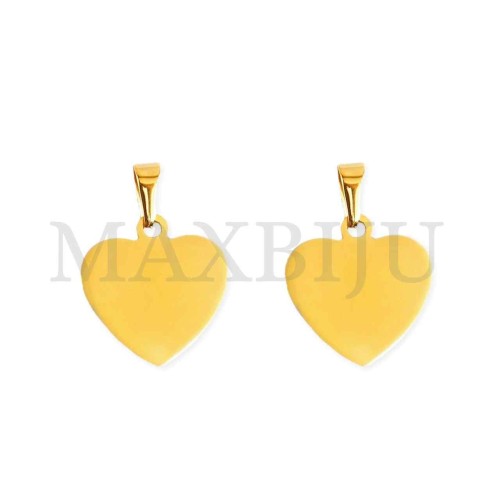 Stainless Steel Heart Medal Pendant 25x26mm